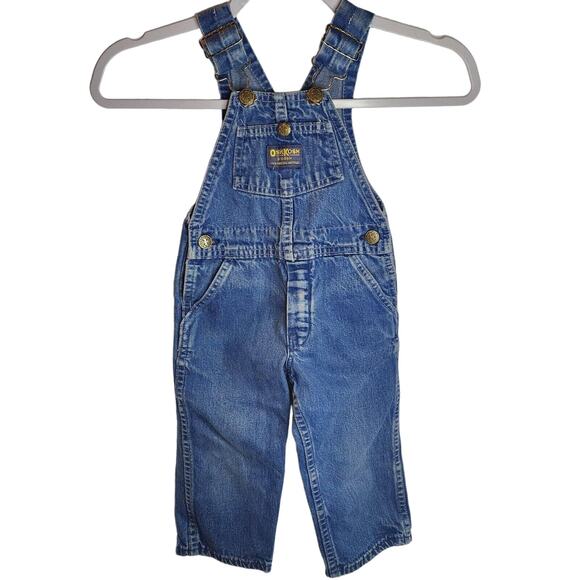 Vintage Made in USA OshKosh B’Gosh Vestbak Denim Overalls Size 2T - Picture 1 of 8